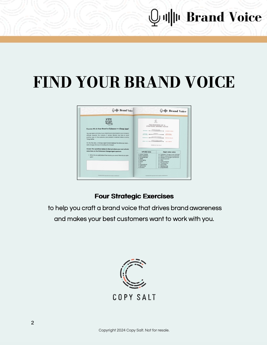 Image of cover of brand voice workbook